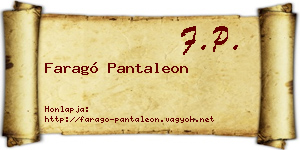 Faragó Pantaleon névjegykártya